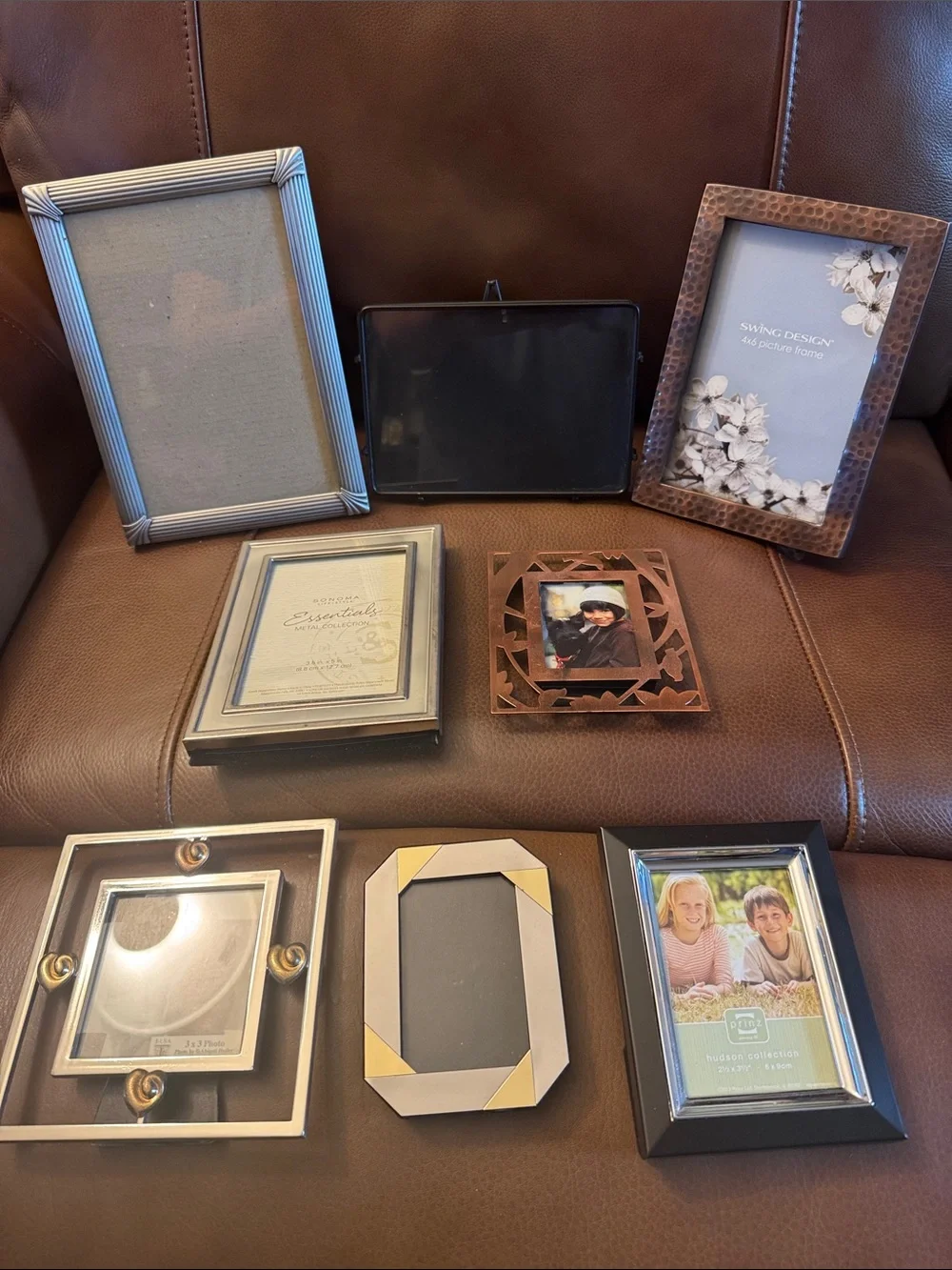 Bundle of various sized metal frames
